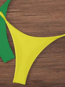 SHEIN Swim Women Summer Beach Vacation Swimwear Bikini Bottoms - Multicolor - View 4