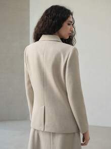 MOTF PREMIUM WOOL DOUBLE BUTTON BLAZER - Apricot - View 6