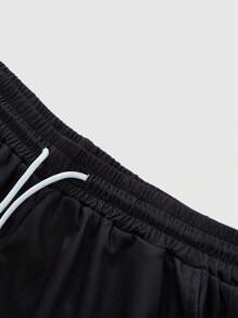 ROMWE MEN Street Life 男士交叉设计休闲短裤，日常穿着 - 彩色 - 查看 5