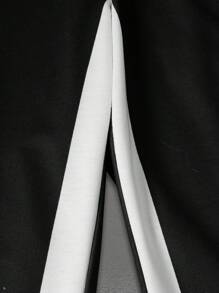 Manfinity Dauomo Men's Front Lace-Up Letter Print Color Block Casual Pants, Minimalistic Style For Daily Wear - Black - View 6