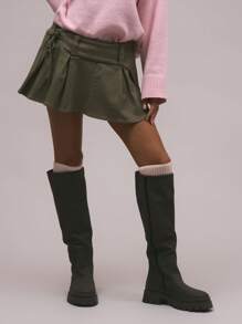MUSERA Low Rise Micro Mini Skirt Y2k Spring Summer Party Vacation Holiday Festival - Olive Green - View 2