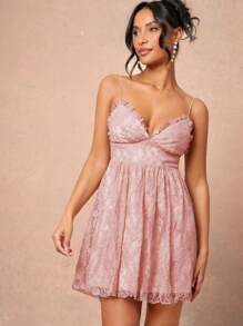 L'Amorae 女式无袖收腰简约短款细肩带连衣裙，休闲度假