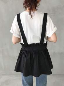 FRIFUL Women's Adjustable Buckle Design Ruffle Hem Strap Jacket Fall/Winter - Black - View 4