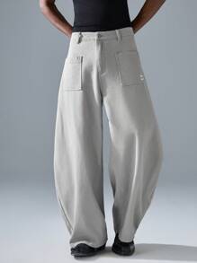 NEON BLANC Men's Street Fashion Woven Pants, Tapered Leg Trousers, Streetwear Edition - Grey - View 4
