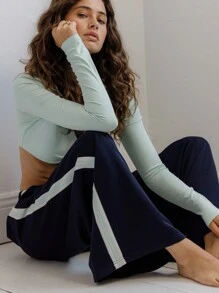 Aralina Leisurewear Wide-Leg Drawstring Casual Lounge Pants - Dark Green - View 3