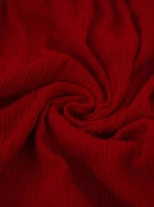 Écloséra Angola Red French Elegant Chic Sexy Spaghetti Strap Hollow Cut Pleated Insert Open Back Swing Dress, Mid-Length, Spring/Summer