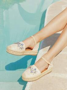 Styleloop 女士帆布一脚蹬乐福鞋，黑白拼接，休闲船鞋，厚底，流苏，透气，轻便，百搭低跟休闲鞋 - 米色 - 查看 8