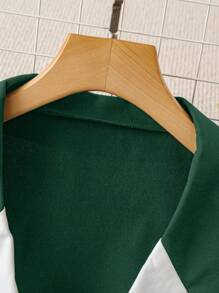 Celure Completo da donna taglia grande con blazer in contrasto e pantaloni, adatto per il Giorno di San Patrizio