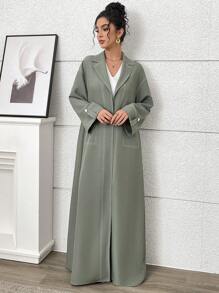 Yasmyna Women's Simple Fashion Casual Daily Solid Color Abaya, Modest Robe