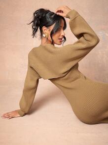 L'Amorae Women's Solid Color Long Sleeve Slim Fit Casual Top, For Daily Wear