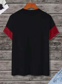 Manfinity Homme Herren Einfarbiges Splice Rundhals Kurzarm Lässig Top