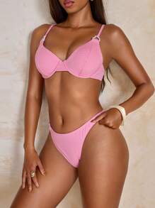 Karierter Herzform Bikini Set, Push-Up, für Sommer Strandurlaub - Verschiedenfarbig - Übersicht 5