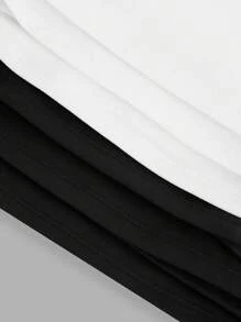 6pcs/Set Young Girl's Simple & Comfortable Camisole Underwear Set - Black and White - View 17