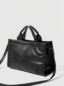 ROMWE Goth Women's Punk Style Fashion Cross Handbag Tote - Black - View 6