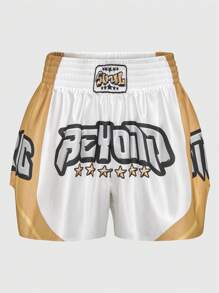 ROMWE MEN Street Life Heren vechtboks sportshorts, geschikt voor dagelijks gebruik, lente/zomer