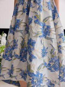 MOTF Soiréza JACQUARD GATHERED TUBE DRESS - Blue and White - View 2