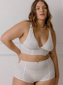 Aralina Curve All Over Lace Corset Boyleg Valentine Bra And Panty Lingerie Set