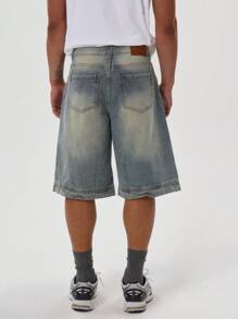 Musero Upside Down Baggy Engineered Jean Shorts - Multicolor - View 4