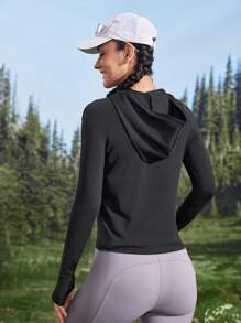 In My Nature In My Nature Camiseta de deporte, yoga, running y exterior de unicolor con capucha y ajuste ceñido