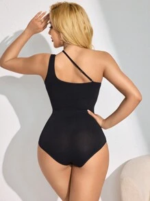 Ropa interior moldeadora de unicolor sin mangas y asimétrica para mujer
