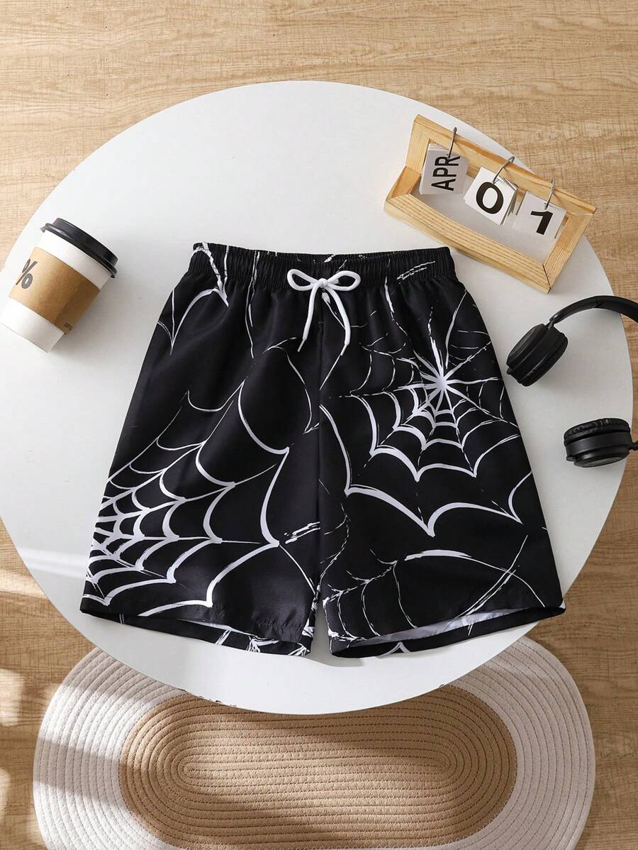 SHEIN Tween Boys' Fashionable Casual Loose Beach Pants For Everyday - Multicolor - View 1