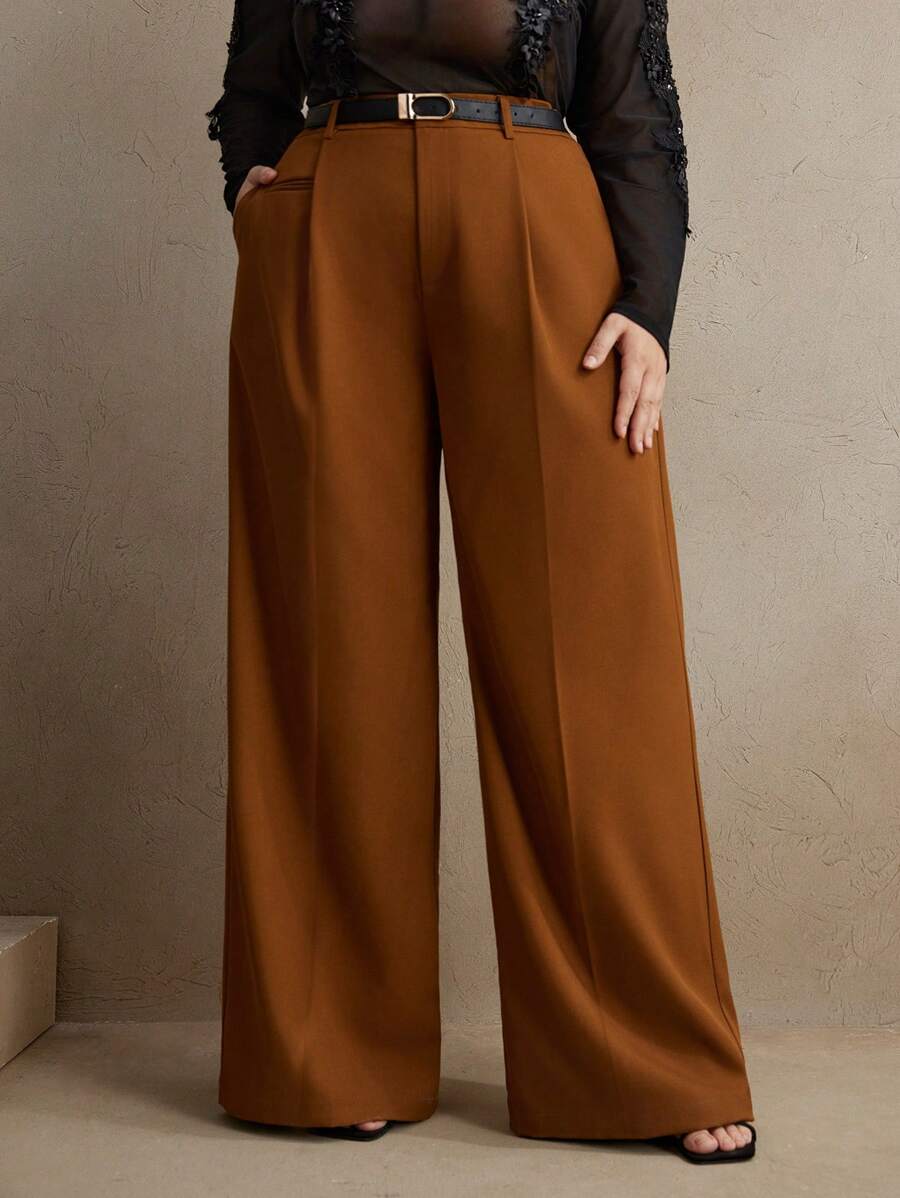 Anewsta Quần ống đứng thường ngày cỡ lớn cho nữ đi làm và đi nghỉ, tốt nghiệp năm mới, trở lại trường, giáo viên dành cho nữ - trái cam - Xem 1