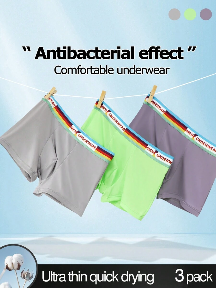 3pcs Teenage Boys Boxer Briefs - Multicolor - View 1