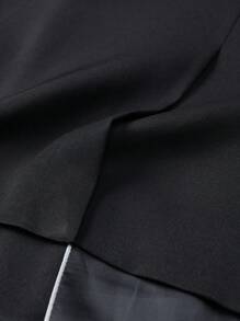 Manfinity Mode 1 Set Men's Plus Size Minimalist Front Button Long Sleeve Blazer And Pants Suit - Black - View 6