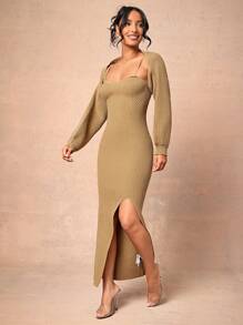 L'Amorae Women's Solid Color Long Sleeve Slim Fit Casual Top, For Daily Wear