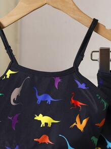 Young Girl Printed Random Pattern Swimwear Set