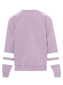 SHEIN LUNE 大码时尚女式长袖T恤，心形印花，休闲运动卫衣套头衫，秋季款 - 粉色 - 查看 2