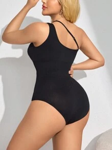 Ropa interior moldeadora de unicolor sin mangas y asimétrica para mujer