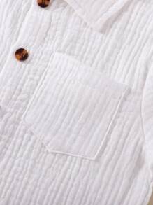 SHEIN Vintaside Kids 2pcs Set Young Boy Casual Simple School Style Cotton Short Sleeve Shirt And Shorts, Suitable For Everyday, School, Outing, Getaway, Holiday, Travel, Relax, Sunbathing, Spring & Summer