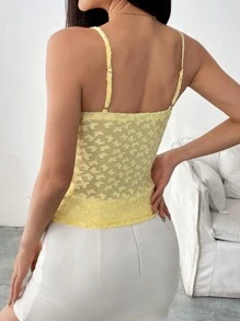 Chiquease Camiseta de tirantes ajustada con textura y corte para mujer de color liso