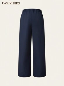 SHEIN 1 pezzo Pantaloni cargo casual e ampi di colore tinta unita con molte tasche per ragazzi adolescenti, nuovo stile versatile e di per l'estate