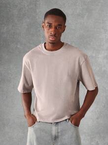 SUMWON 基本款水洗短袖 T 恤休闲夏季街头都市基本款 T 恤超大宽松版型运动休闲现代简约时尚