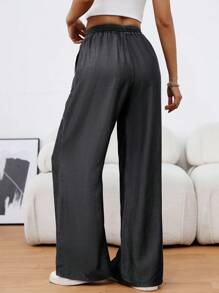 Women's Plain Color Casual Pants, Fashionable For Daily Wear Fall Cloth For Women