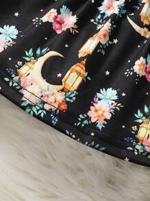 SHEIN Baby Girls Christmas Red Plaid Snowflake Decor Casual Dress, Comfortable & Suitable For New Year Outfit And Daily Casual Wear, Autumn/Winter