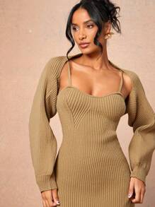 L'Amorae Women's Solid Color Long Sleeve Slim Fit Casual Top, For Daily Wear