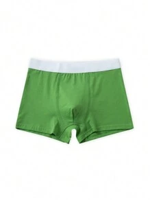 5pcs/Pack Teenage Boys' Minimalist Comfortable Solid Color Underwear Briefs, Spring/Summer