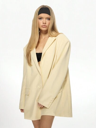 MISSGUIDED 超大专业西装外套办公装商务休闲长款西装外套现代时尚声明片春秋商务装