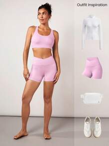 GLOWMODE FeatherFit™ Crossover Strap Sports Bra Gym