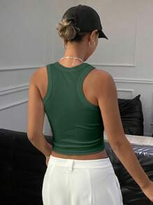 Livesso Summer Fashionable Slim Fit Women Camisole Tank Top Crop Women Tops - Green - View 3