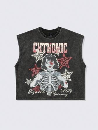 Street Life Canotta stile pantaloncino da uomo lavata e morbida