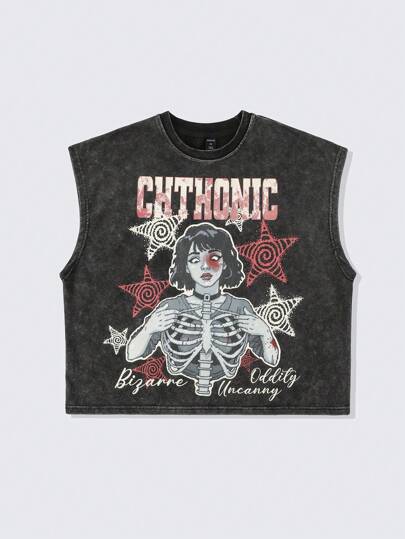 Street Life Canotta stile pantaloncino da uomo lavata e morbida