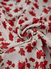 Écloséra 浪漫假期纯色花卉印花垂坠领口后背镂空系带长款吊带背心连衣裙 - 杏色 - 查看 4