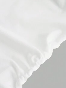 SHEIN Sparklyn Holiday,Summer,TravelBuy 1 Get 1 Tween Girl White Crew Neck T-Shirts With Hairbands, Casual Elegant Fitted Short Sleeve Tops, Spring/Summer/Autumn - White - View 4