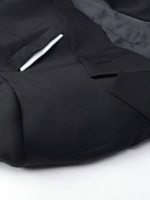 Manfinity Mode 1 Set Men's Plus Size Minimalist Front Button Long Sleeve Blazer And Pants Suit - Black - View 7