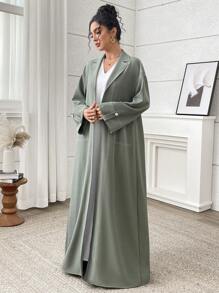Yasmyna Women's Simple Fashion Casual Daily Solid Color Abaya, Modest Robe