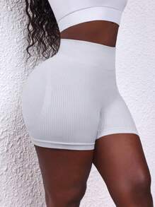 Easithlete Women's Solid Color High Waist Seamless Sports ShortsWomen Sweat Short, Gym Short, Biker Short